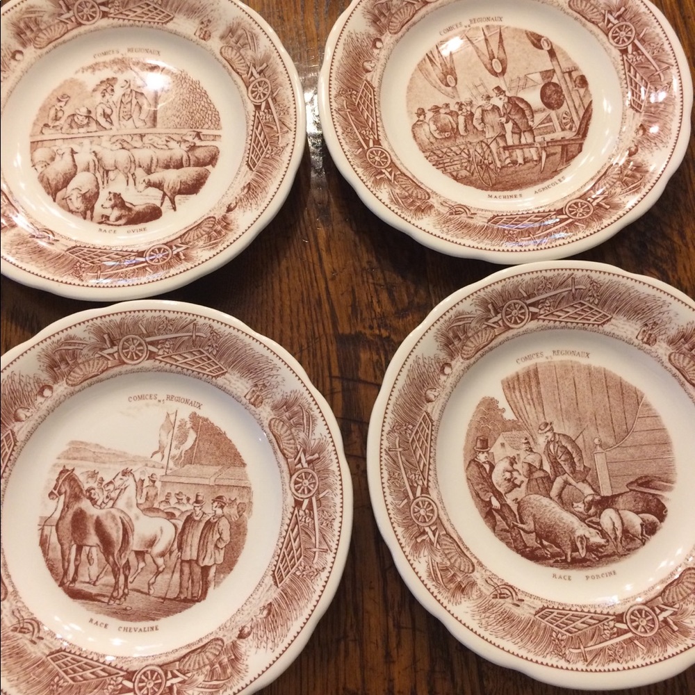 Set of 6 Gien France desert plates - Picture 4 of 7